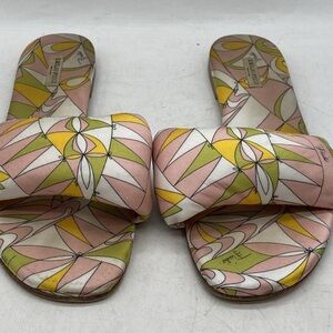Emilio Pucci Women’s Multicolor  Flower Print Slides Size EUR 41